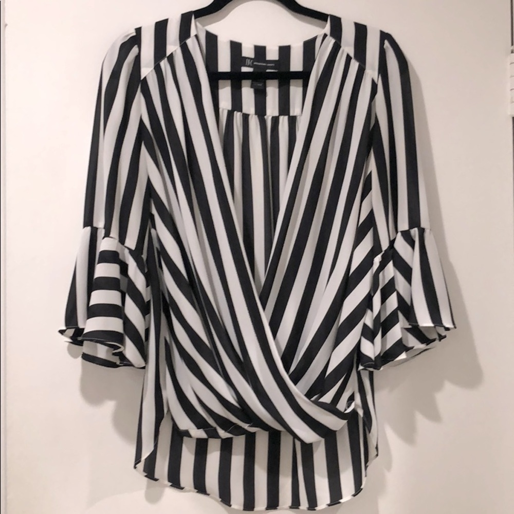 INC Black and White Blouse